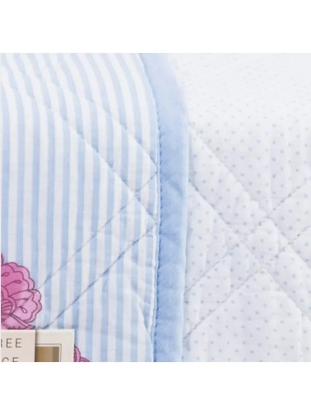 RACHEL ZOE Cotton Striped Reversible Floral To Dot Quilt Set